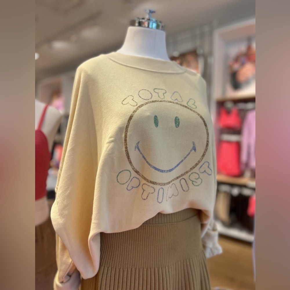Aerie Total Optimist Smiley Oversized Sweatshirt